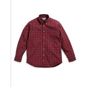 J.Crew Mens Red Navy Blue Plaid Cotton Button Down Shirt Long Sleeve Size M